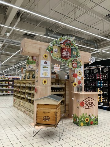 Famille Michaud - Animation et dégustation de miels à Leclerc Sainte-Eulalie