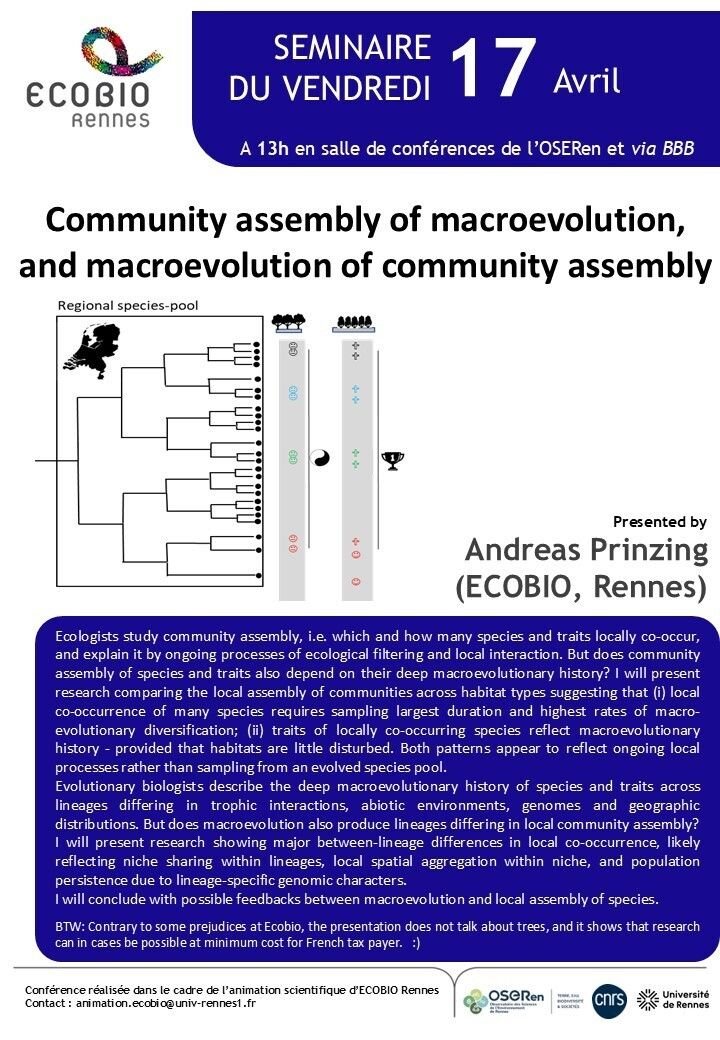 Community assembly of macroevolution, and macroevolution of community assembly