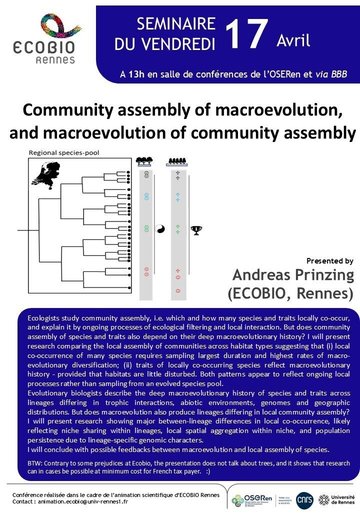 Community assembly of macroevolution, and macroevolution of community assembly