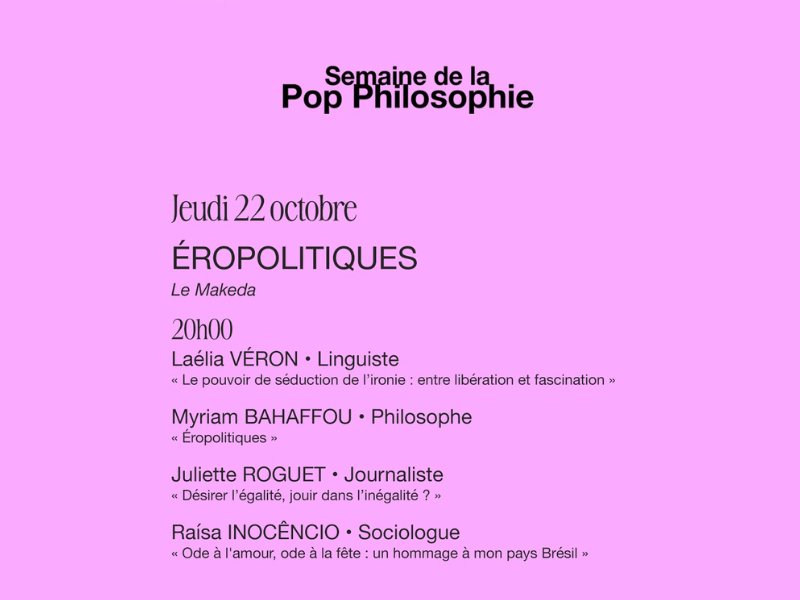Éropolitiques - Semaine de la Pop Philosophie