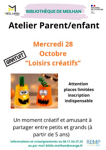 Atelier parent /enfants :  Loisirs créatifs