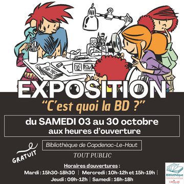 Exposition « C’est quoi la BD » à la Bibliothèque de Capdenac