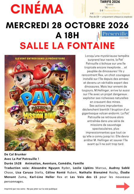 CINEMA : PAT'PATROUILLE MISSION DINO