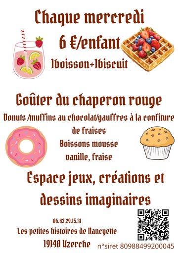 Mercredi après-midi : Goûter du petit chaperon rouge