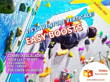 Cours hebdomadaires d’escalade Easy Boosts pour enfants et ados - 2ème trimestre 2026-2027