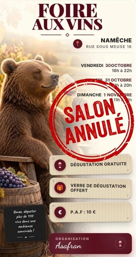 SALON ANNULE -- Foire aux vins de Namêche