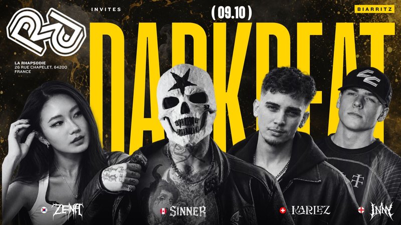 DARKBEAT INVITE : SINNER • INNY • KARLEZ • ZENA • WHO I AM