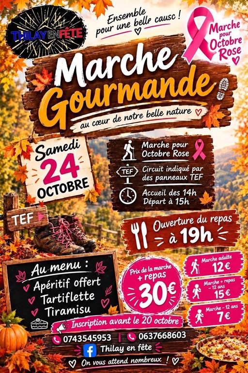 Thilay en fête , marche gourmande pour octobre rose