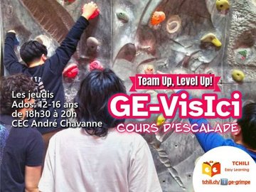 Cours hebdomadaire d’escalade GE-visIci pour Ados- 1er semestre 2026-2027