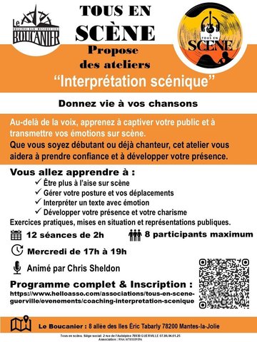 Tous en scène propose l'atelier - Interprétation scénique