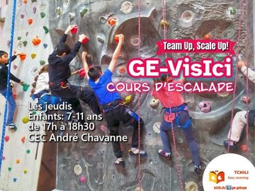 Cours hebdomadaire d’escalade GE-visIci pour enfants- 1er semestre 2026-2027