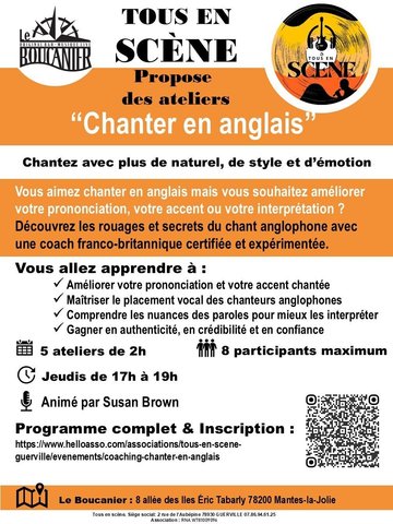 Tous en scène propose l'atelier - Chanter en anglais