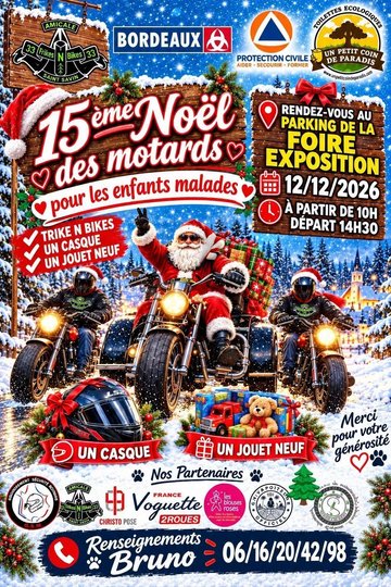Peres noel des motards pour enfants malades et nos amis chats et chiens