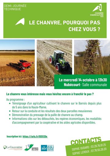 Demi-Journée technique : Le chanvre, pourquoi pas chez vous ?