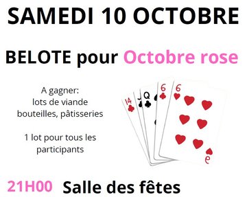 Belote pour Octobre Rose