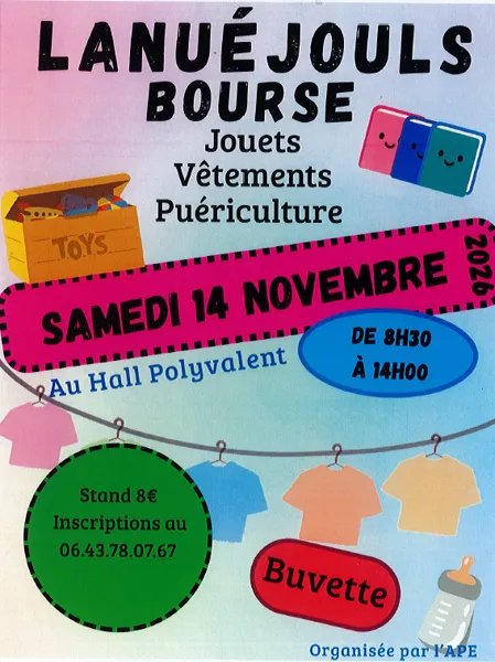 Bourse jouets, vêtements et puériculture