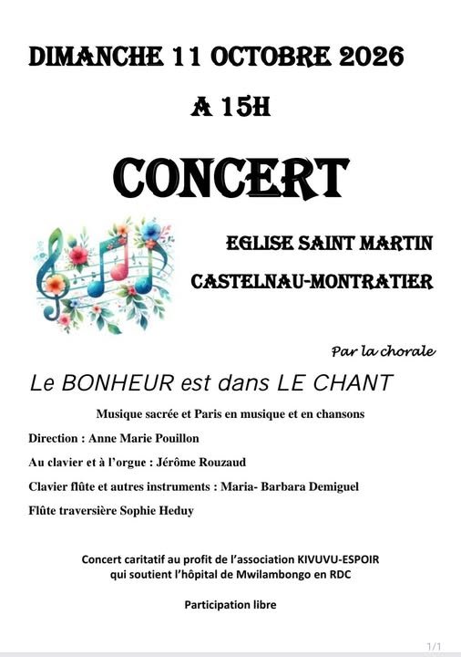 Concert de la chorale Le bonheur est dans le chant