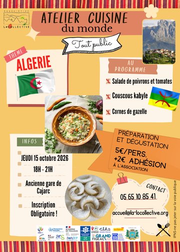 Atelier cuisine algérienne à Cajarc