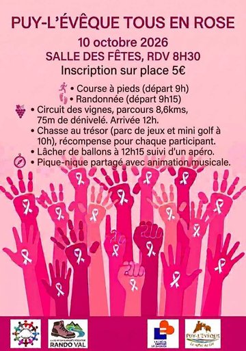 Octobre rose à Puy-l'Evêque : randonnée et chasse au trésor