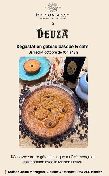 Dégustation gâteau basque et café