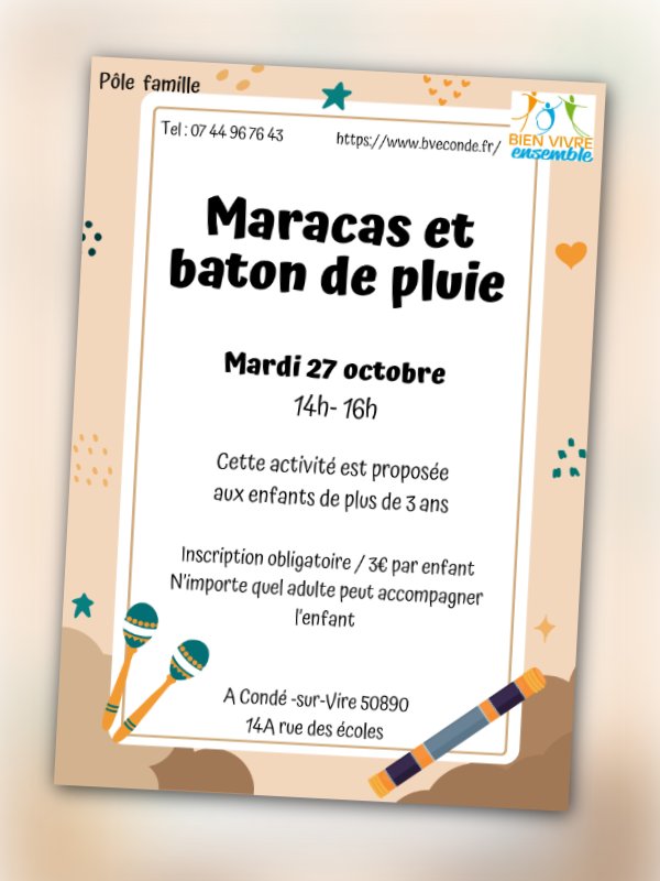 Atelier "Maracas et baton de pluie"