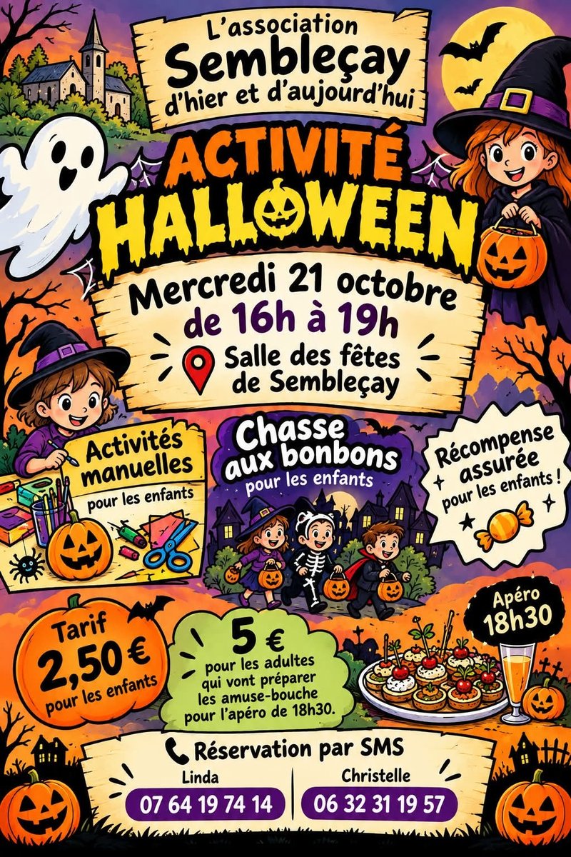 Activité Halloween à Sembleçay