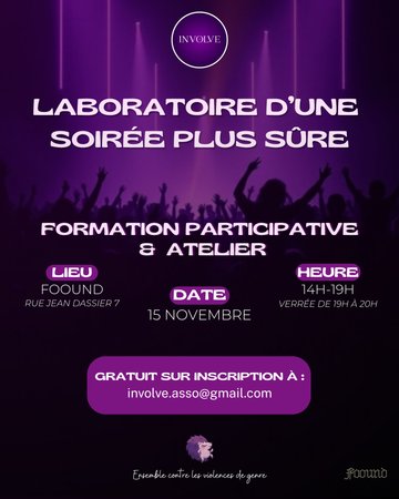 Le Laboratoire d'une soirée plus sûre - formation participative et atelier
