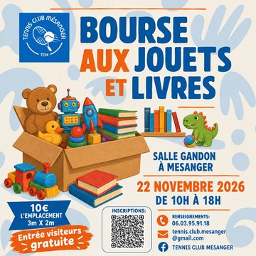 Bourse aux jouets et livres à Mésanger le dimanche 22 novembre 2026