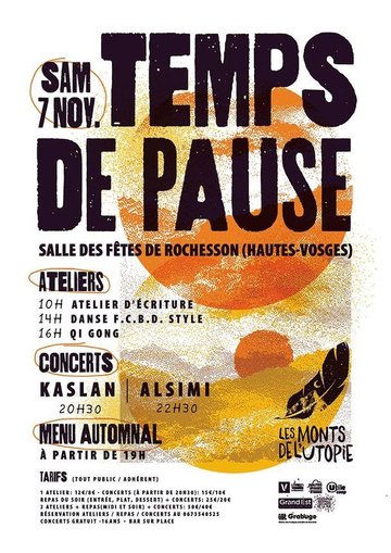 Temps de pause, ateliers concerts repas
