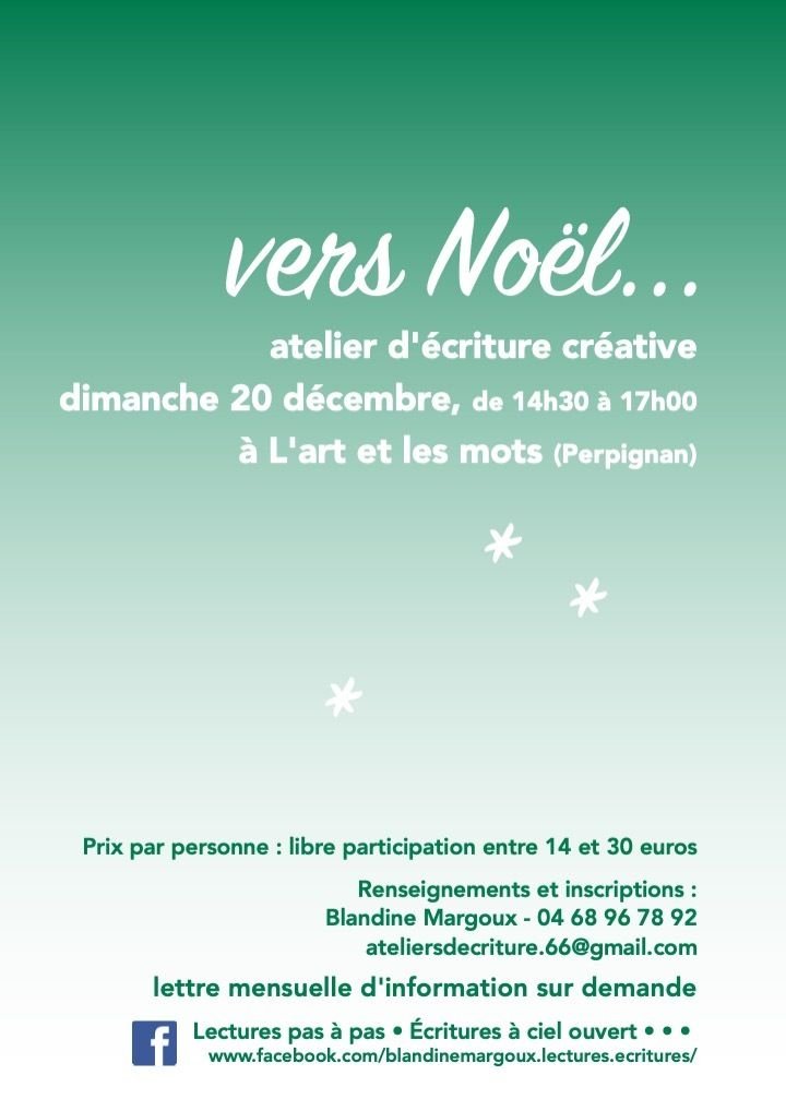 Vers Noël • Atelier d'écriture créative
