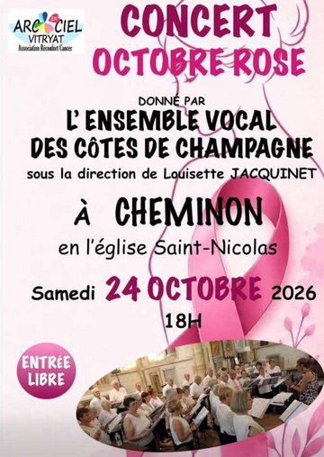 Octobre Rose : concert le 24 octobre à 18 heures à Cheminon