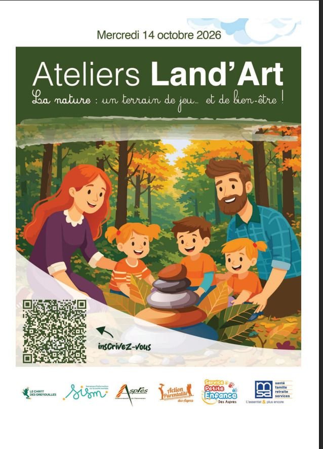 Animation de 6 ateliers de land'art à destination de la petite enfance et des parents de la communauté des Aspres
