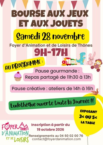 Bourse au jeux et aux jouets