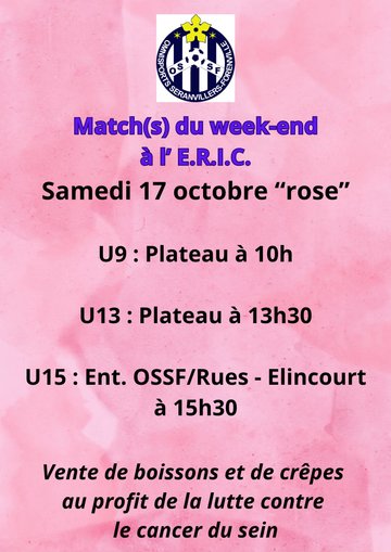 Match du week-end à l'E.R.I.C. ⚽️ 🎀