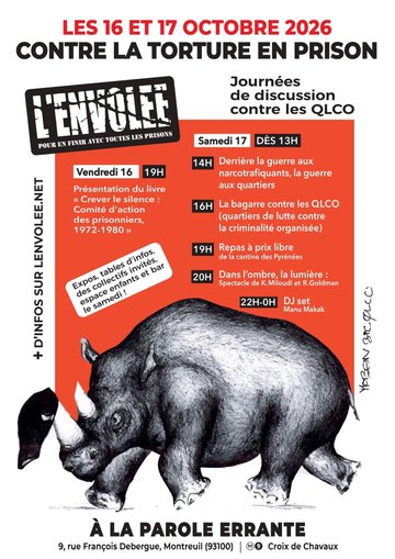 Contre la torture en prison - Journées de discussion contre les QLCO (quartiers de lutte contre la criminalité organisée)