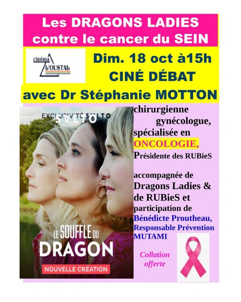 Le souffle du dragon, 1h30, drame, de Stéphanie Pillonca         Acteurs : Julie de Bona, Julie Gayet, Lola Dewaere, Bérengère Krief, Firmine Richard