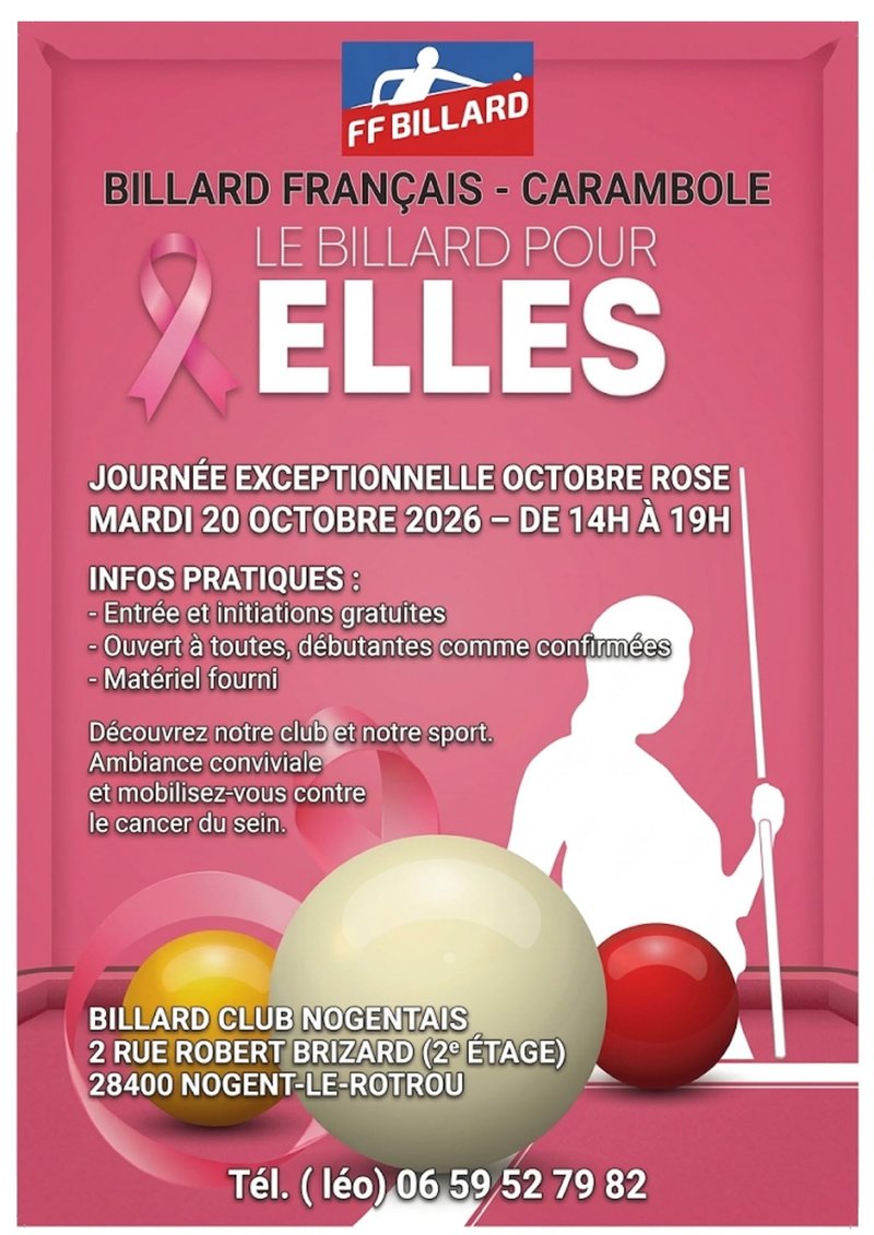 Journée octobre rose - Le billard pour elles