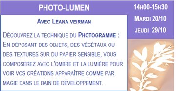 Atelier photographie avec Léana Veirman- Photo Lumen