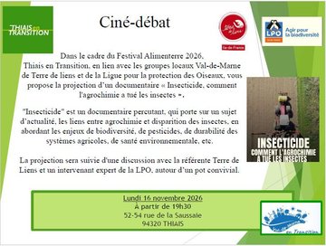 Thiais en transition - 16/11/2026 - Ciné débat avec Terre de liens