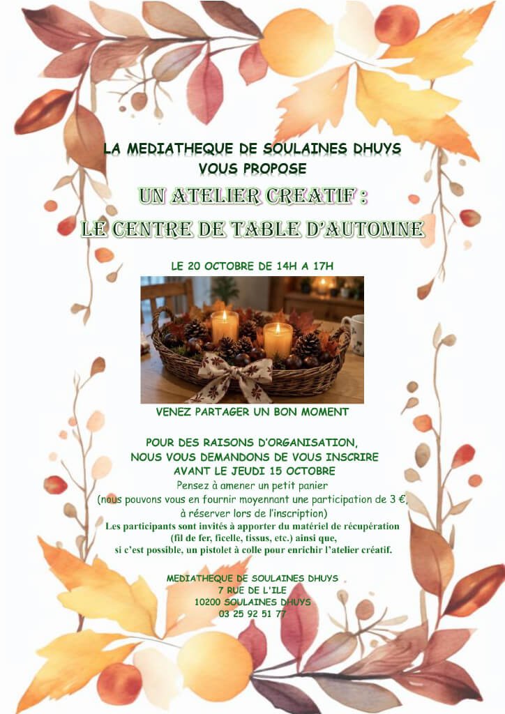 Atelier créatif : centre de table d'automne
