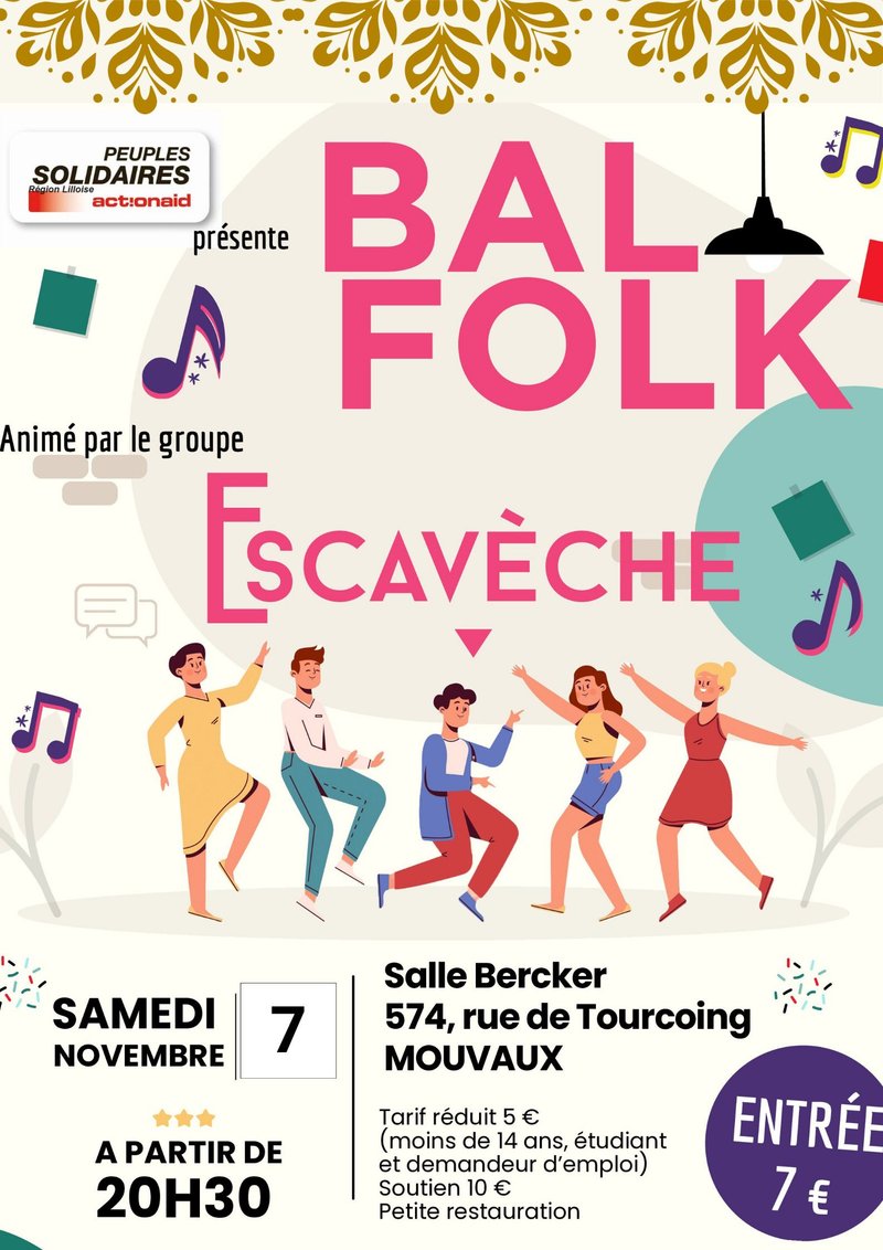 Un bal folk festif, convivial et solidaire !