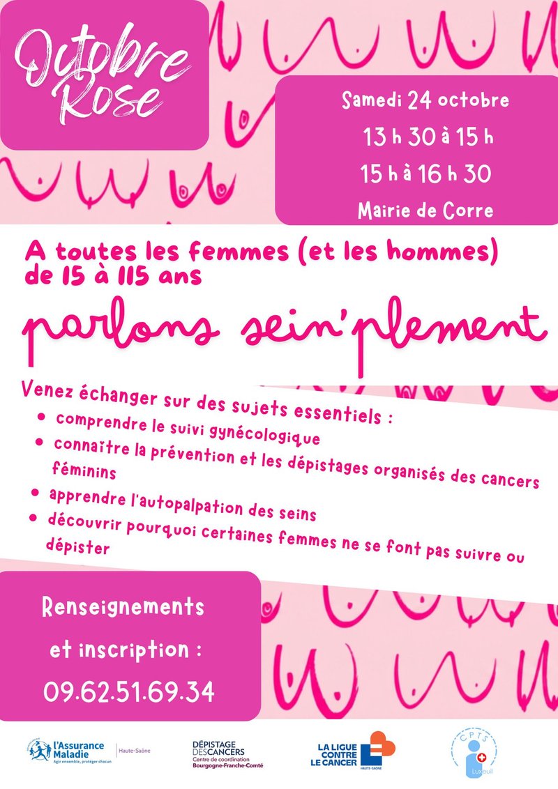 Octobre rose à Corre (70) le 24/10