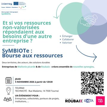 Bourse aux ressources & Visite du TechHall - et si vos déchets devenaient les ressources d'une autre entreprise ? - Tournai