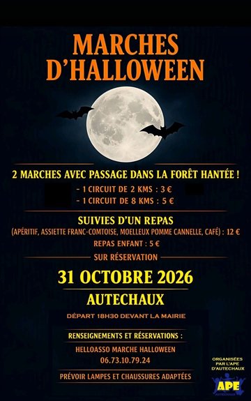 Halloween : Marche nocturne avec passage dans la forêt hantée