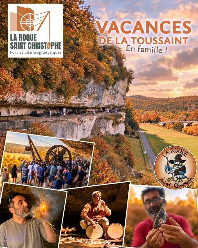 Les vacances d'automne à la Roque Saint-Christophe : musique préhistorique, silex et énigmes au coeur de la falaise