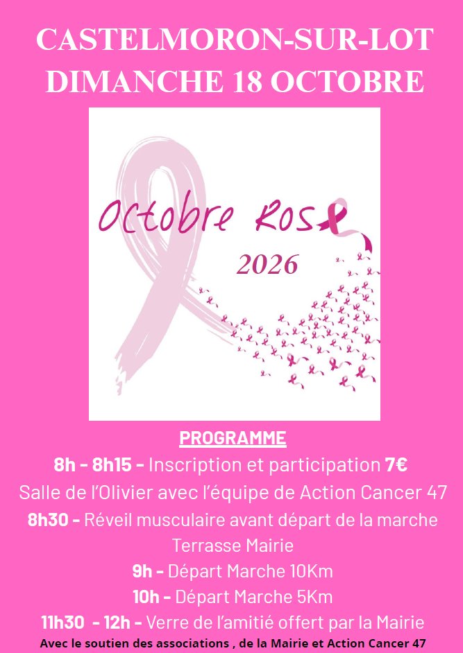 Octobre rose : marches à Castelmoron