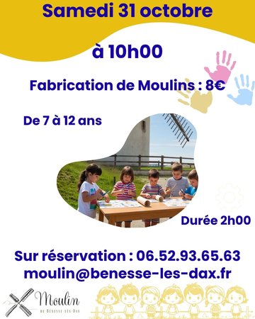 Atelier Enfant - fabrication de moulin