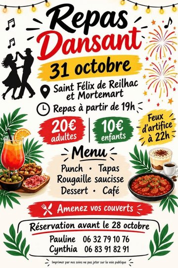 Soirée dansante à Saint Félix de Reilhac et Mortemart