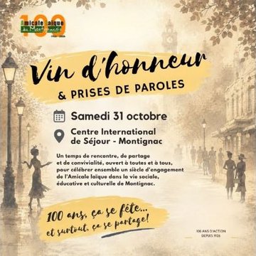 Les 100 ans de l'Amicale Laîque - Vin d'honneur et prise de parole
