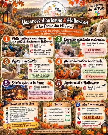 Vacances d'Automne et Halloween à La Ferme des Mil'Poils